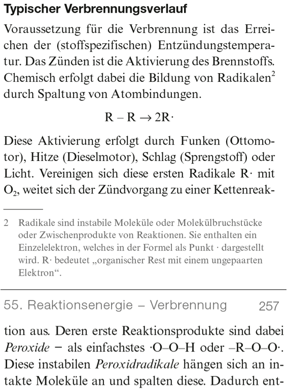 zur Beispiel 192 - Chemie - Radikale Erklärungsseite gehen.